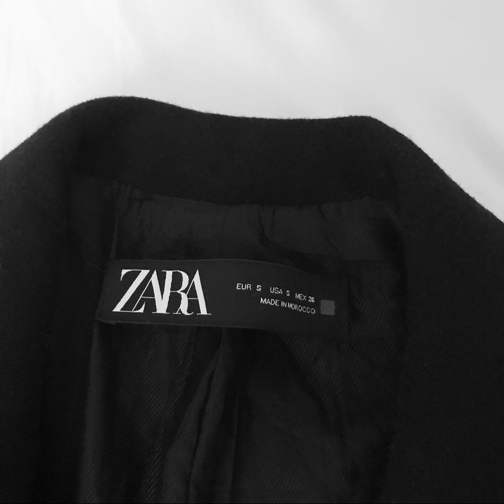 SOLD | Zara black wool double breasted pea coat - Picture 7 of 10